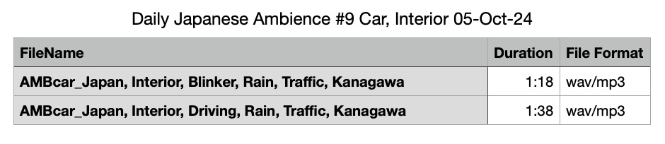 Daily Japanese Ambience #9 Car Interior 05-Oct-24