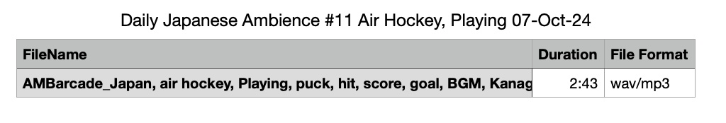 Daily Japanese Ambience #11 Air Hockey Playing 07-Oct-24