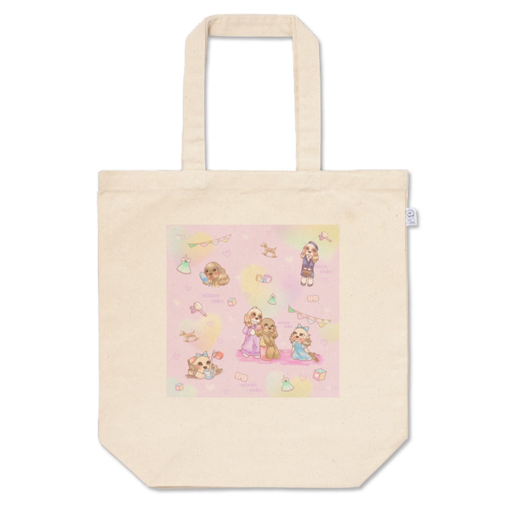 コッカー三姉妹トートバッグ