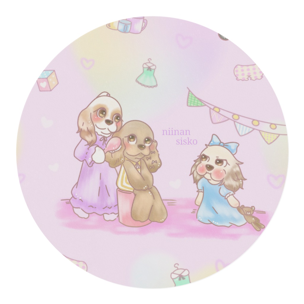 コッカー三姉妹マスキングテープ