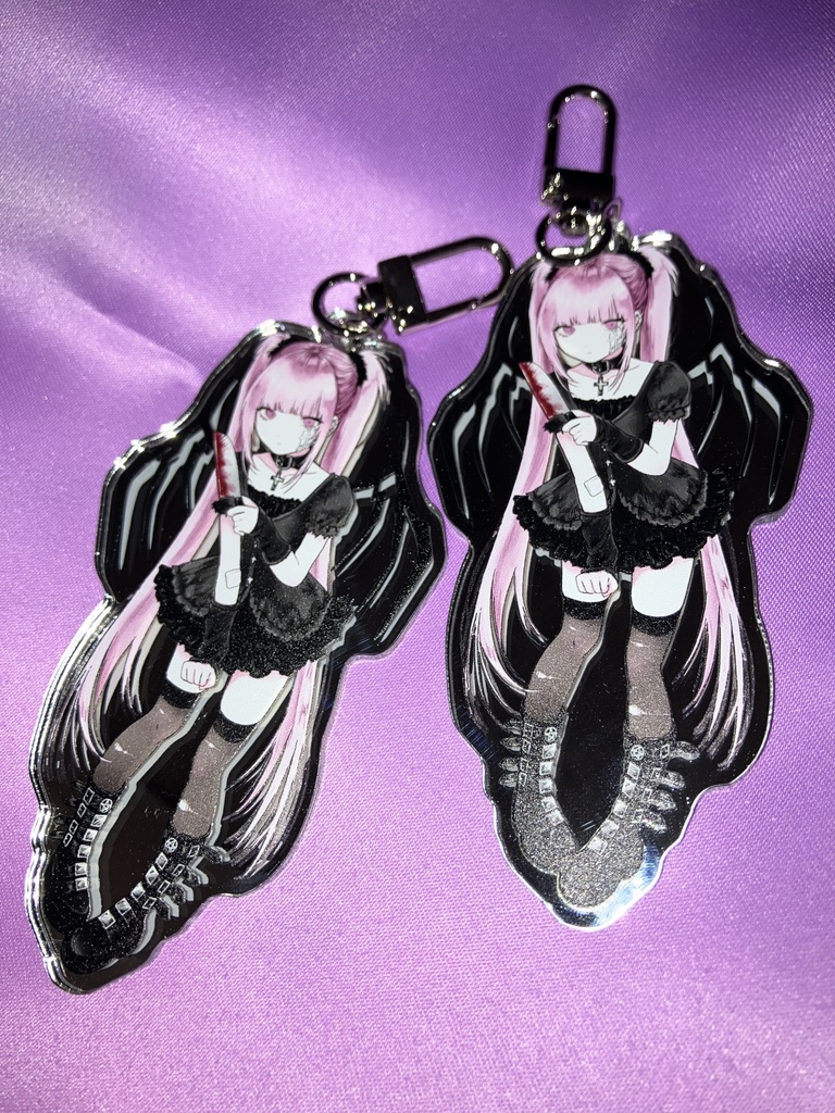 ミラーアクキー ピンク