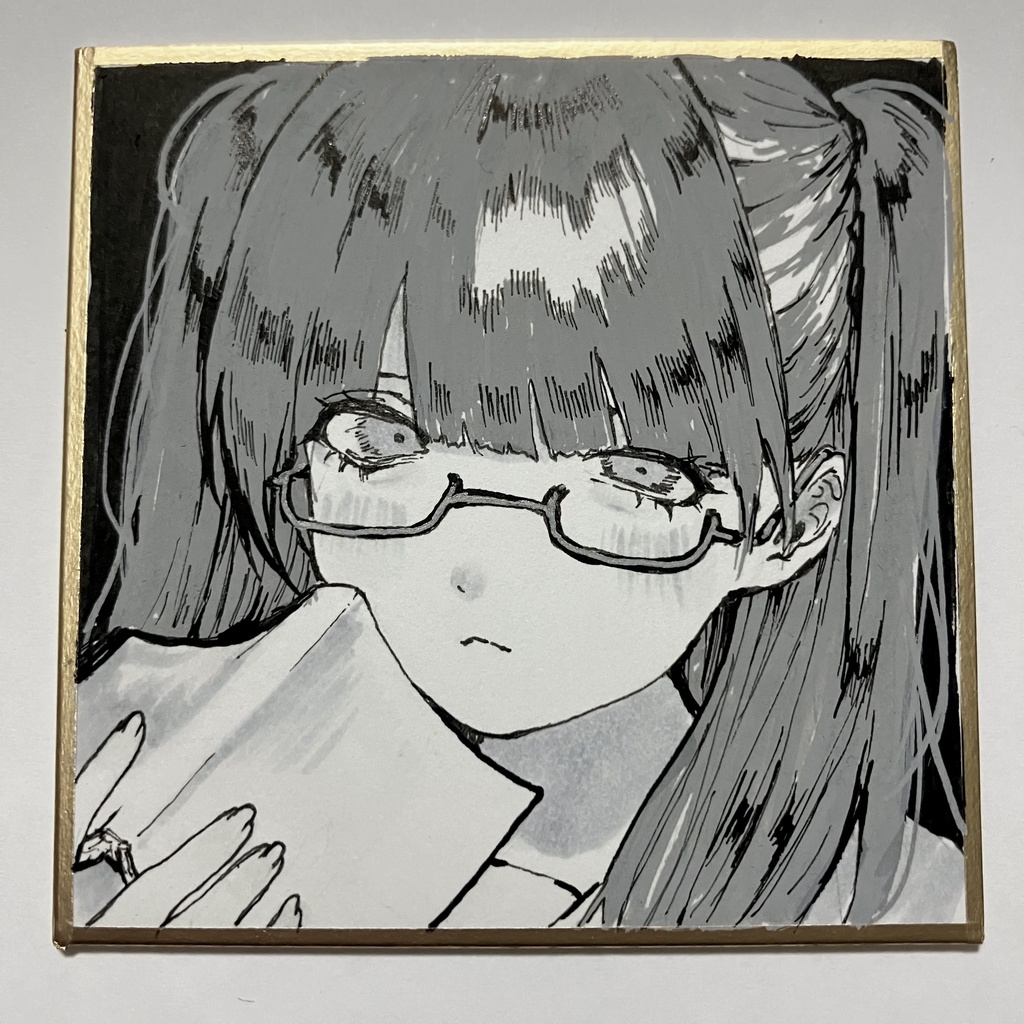 豆色紙原画「読書」