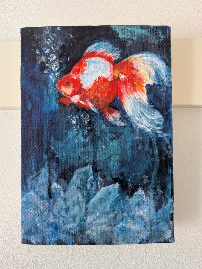 アクリル絵画 金魚