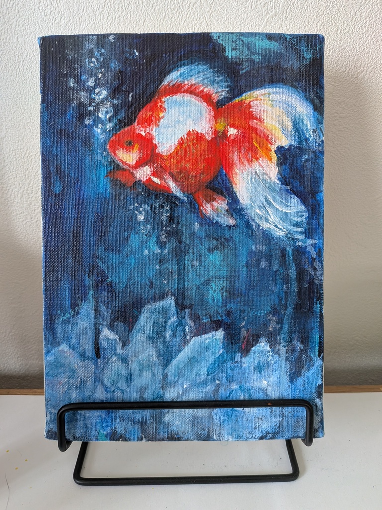 アクリル絵画 金魚