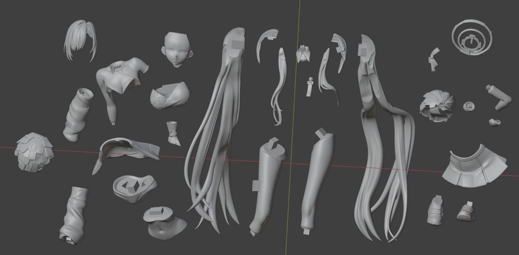 ブルーアーカイブ・アスナ(3Dプリンター用)STLデータ