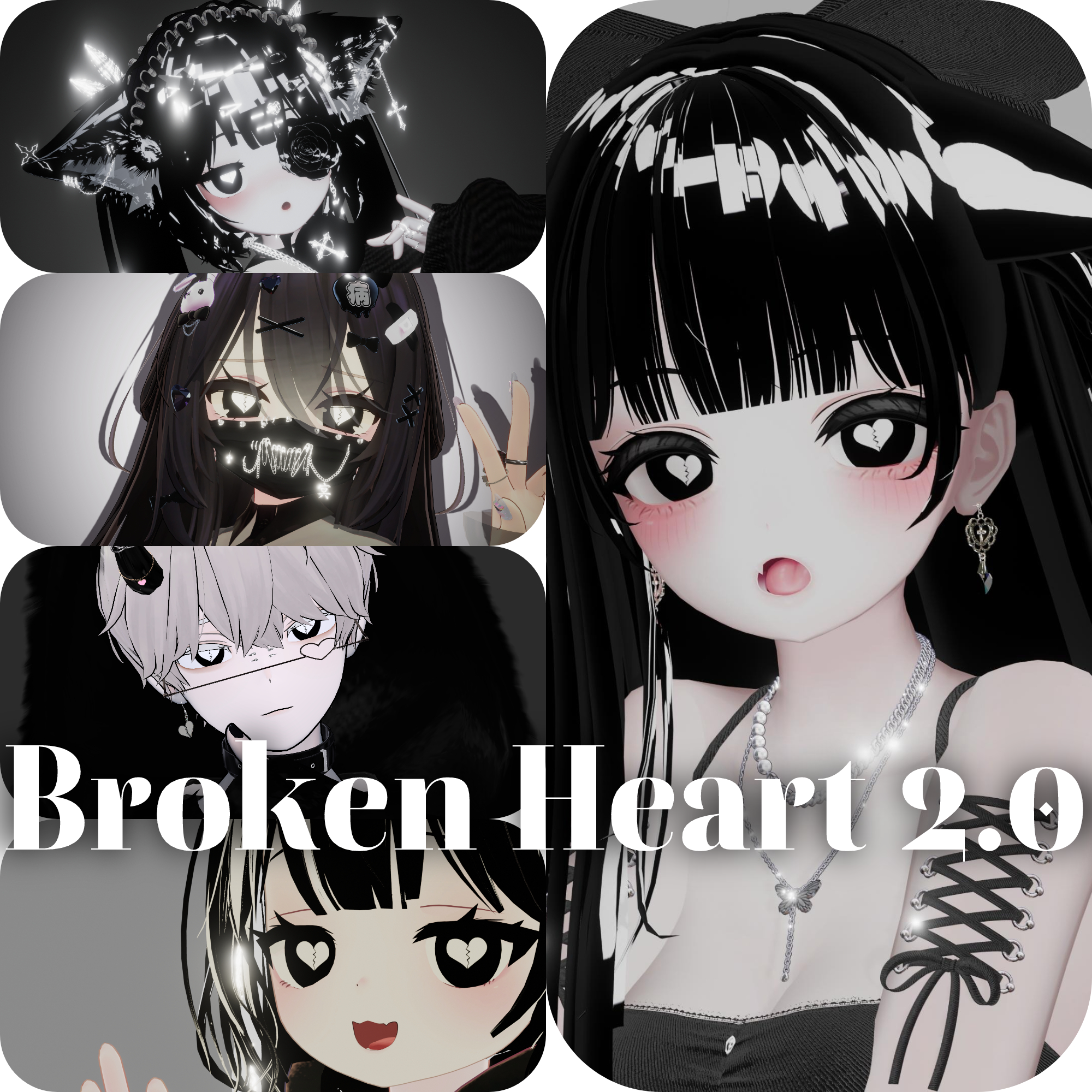 【萌、桔梗、舞夜、Sophina、Grus対応】Broken Heart 2.0 EYE texture