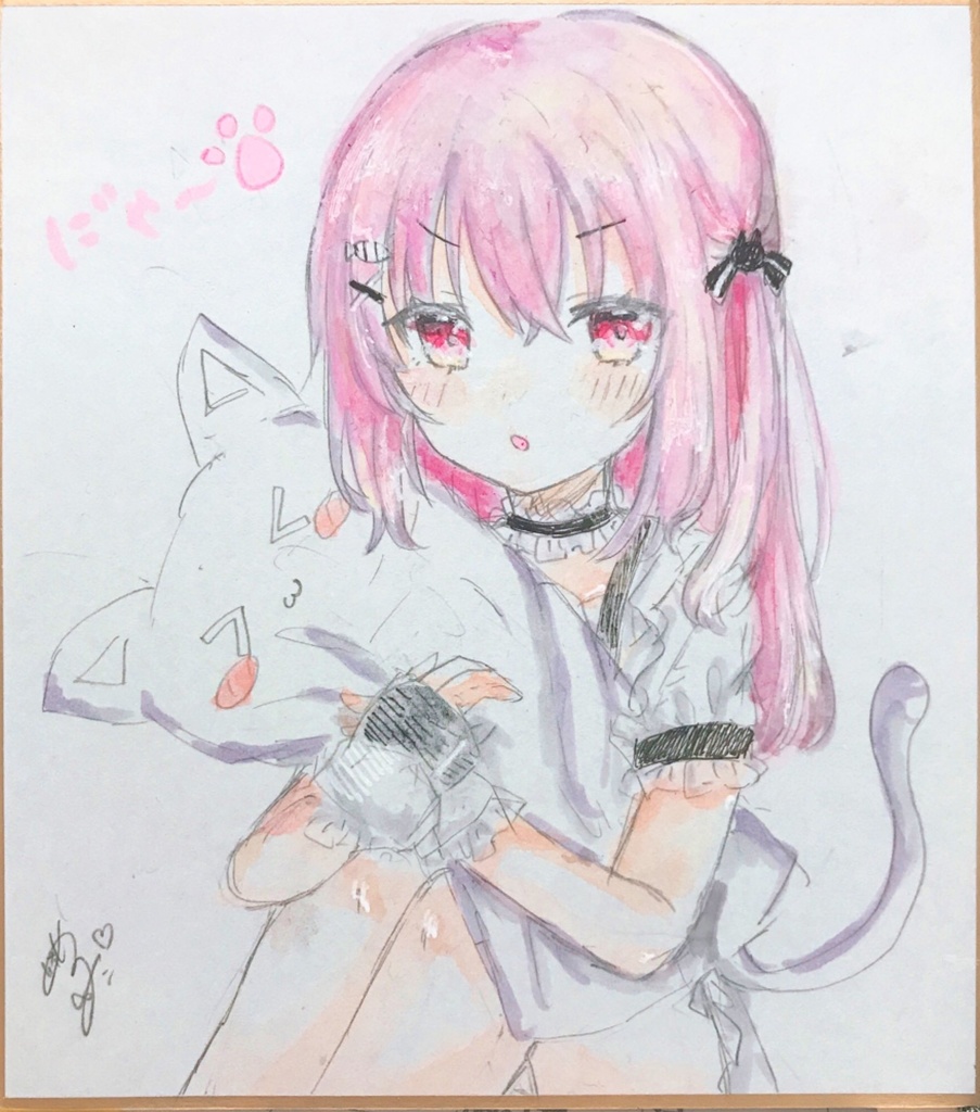 にゃあにゃあ🐈【直筆色紙】