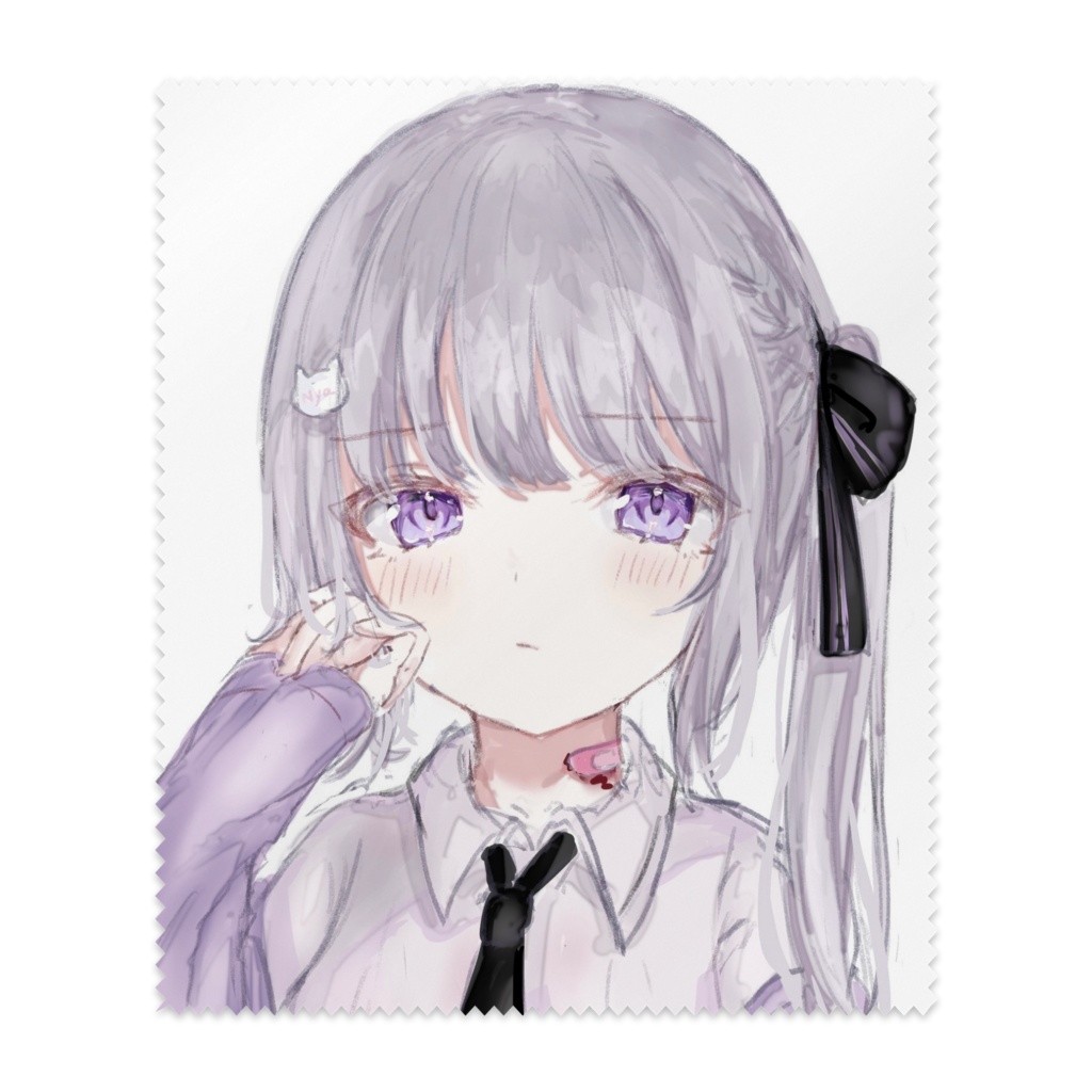 紫サイドテールちゃん【メガネ拭き】