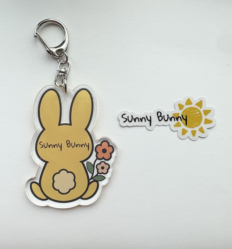 Sunny Bunny オリジナルキャラクター　Flag Bunnyキーホルダー&ステッカー