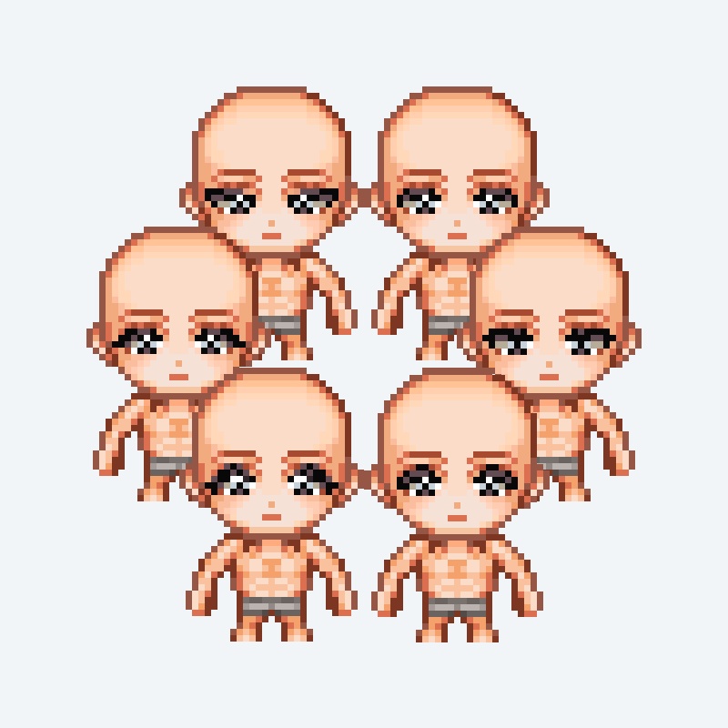 ツクールMVジェネレーター用キャラチップ 男性素体