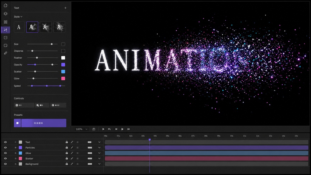 Words Scatter Free v1.1｜After Effects テキスト粒子アニメーション