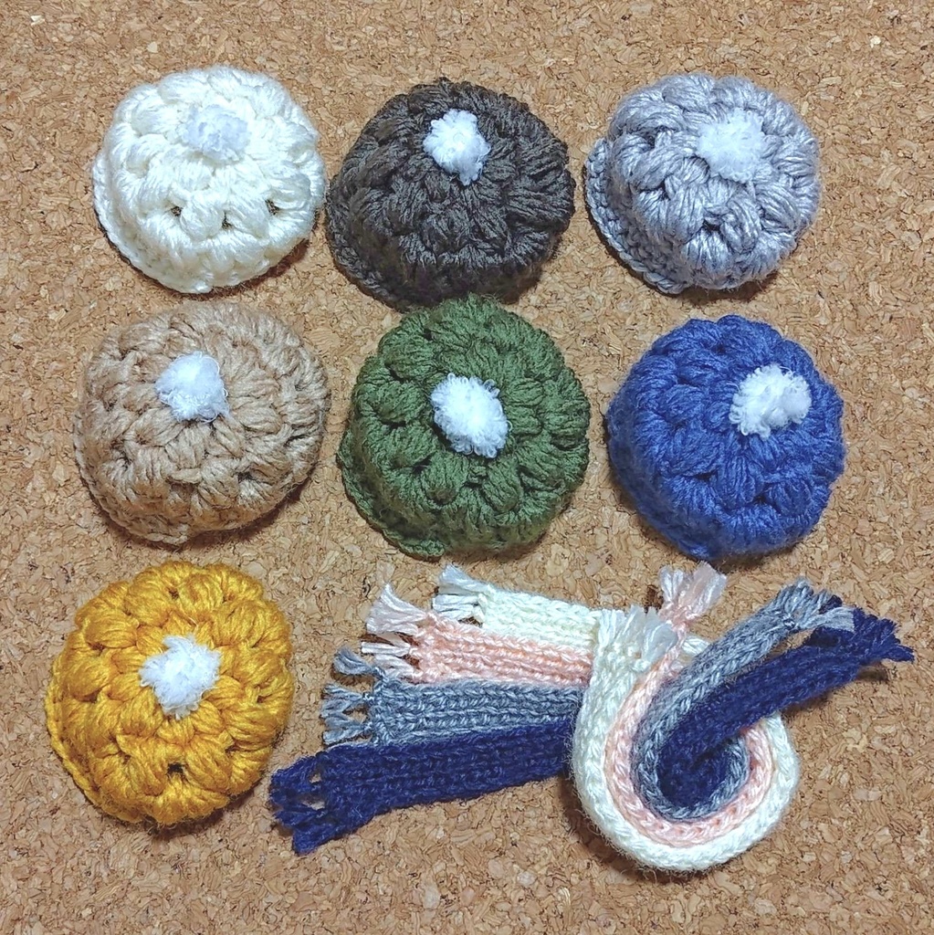 【10cmぬい用グッズ】毛糸のキャスケット・マフラー