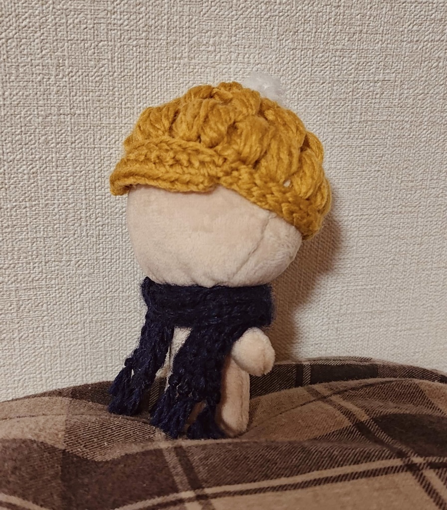 【10cmぬい用グッズ】毛糸のキャスケット・マフラー
