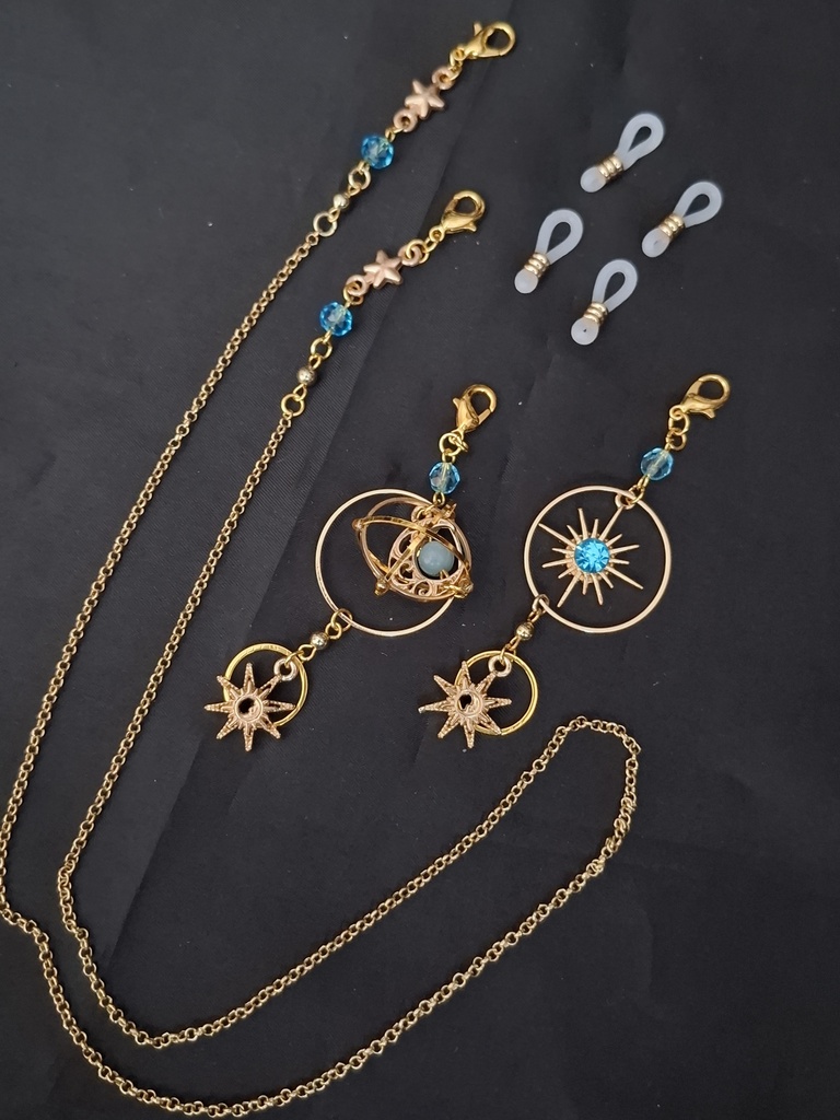 夜空観測補助用鎖飾り(天体グラスチェーン/シルバー再販)