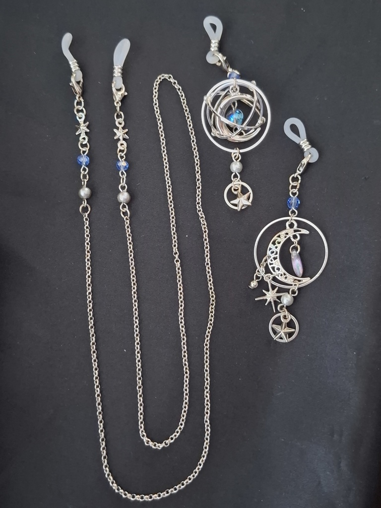 夜空観測補助用鎖飾り(天体グラスチェーン/シルバー再販)