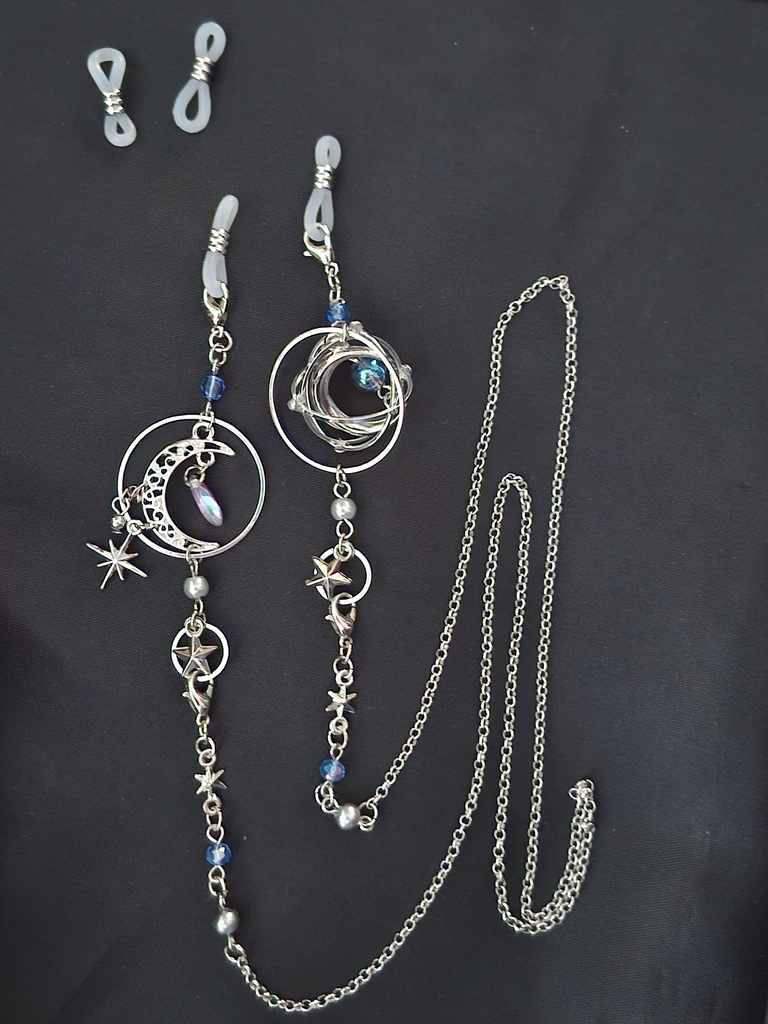 夜空観測補助用鎖飾り(天体グラスチェーン/シルバー再販)