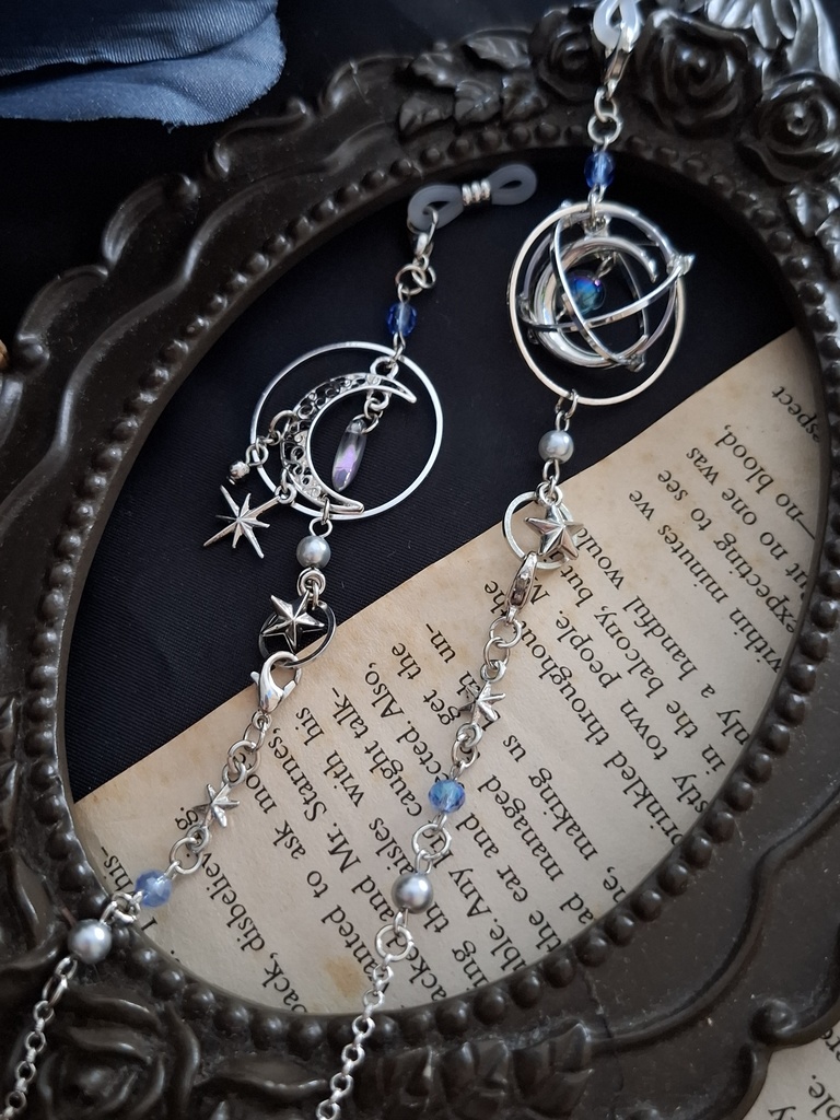 夜空観測補助用鎖飾り(天体グラスチェーン/シルバー再販)