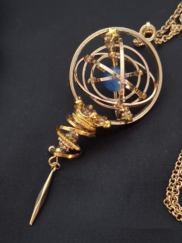 Celestial Pendulum(好きな金属と石が選べる、カスタマイズ天球儀ペンデュラムネックレス)