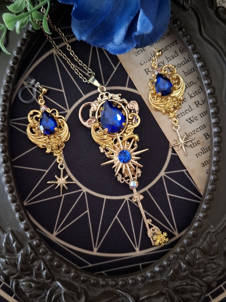 煌雪の魔女の装身具(青いビジューと星雪のアクセサリーセット・12/25までの限定販売)