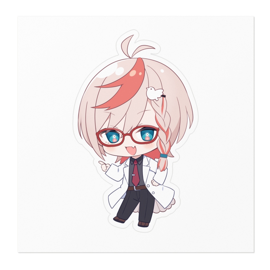 何でも教えてくれる羽崎朱莉ちゃん(ネクタイ+メガネ)(ステッカー)