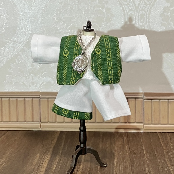 【ドール】1/12size:白うさぎのベスト4点セット