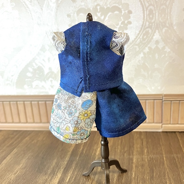 【ドール】1/12size:虫虫カフェのお花のシャツ&パンツセット