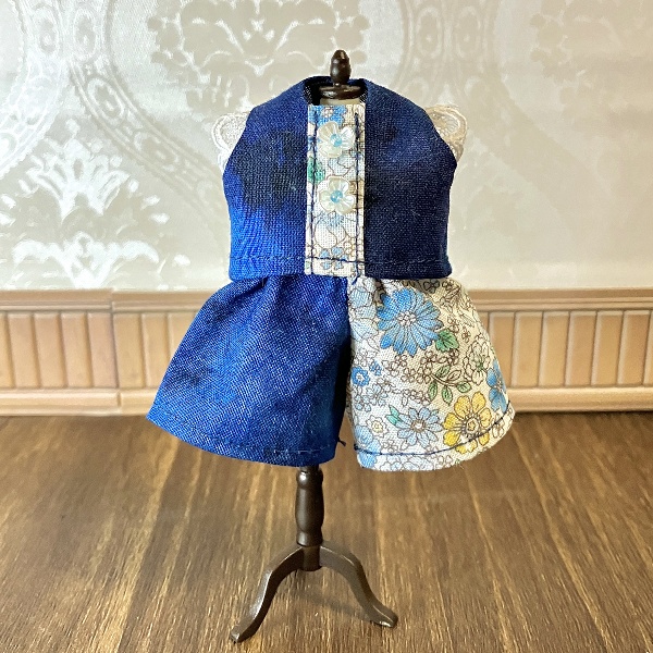 【ドール】1/12size:虫虫カフェのお花のシャツ&パンツセット