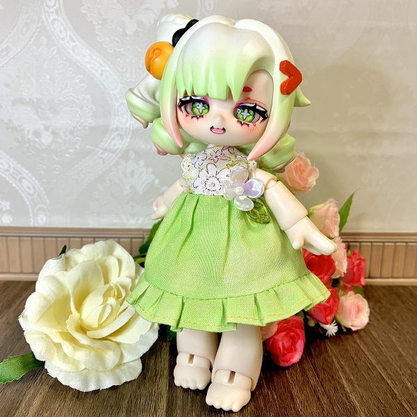 【ドール】1/12size：虫虫カフェのお花のワンピース