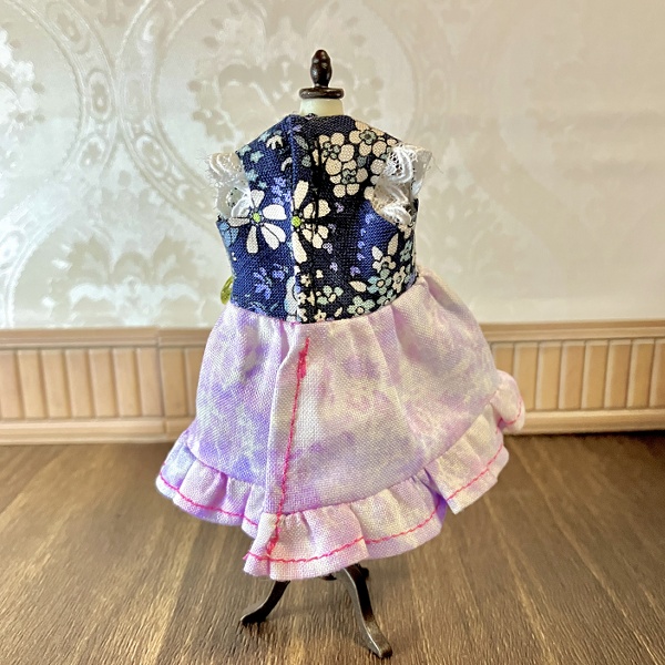 【ドール】1/12size:虫虫カフェのお花のワンピース