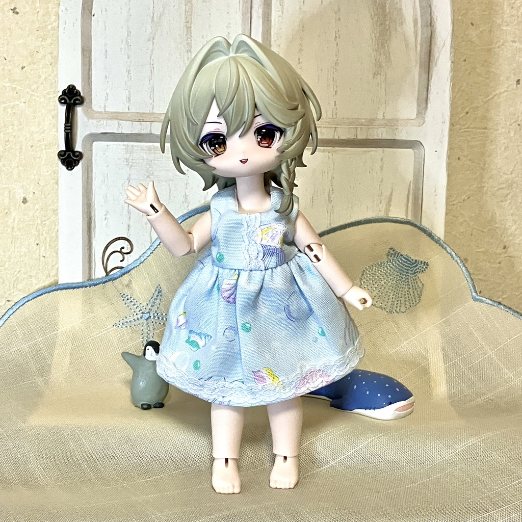 【ドール】1/6、小1/6size:クラゲのサマーワンピ