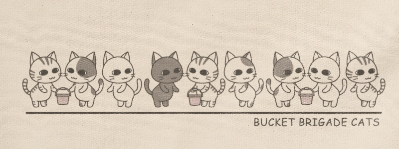 バケツリレーねこ【サコッシュ】