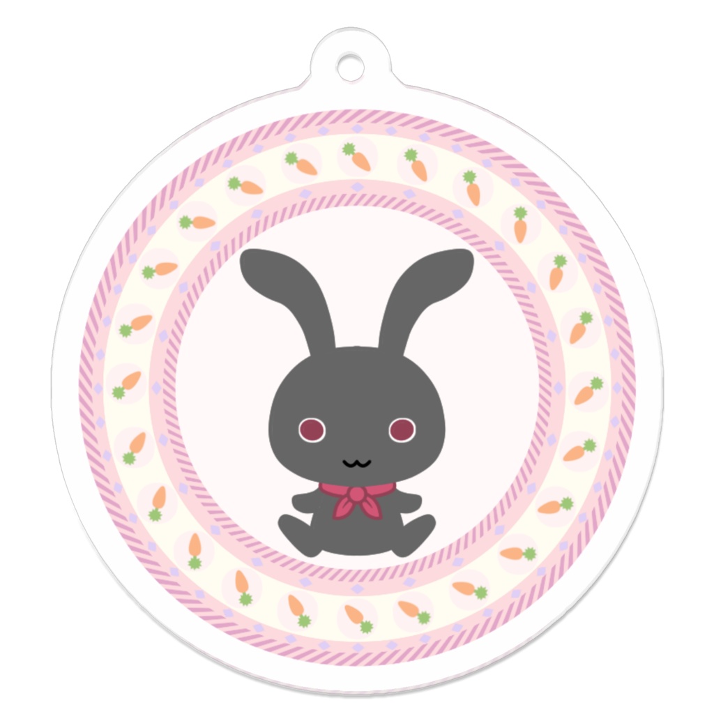 黒うさぎと人参【アクリルキーホルダー】