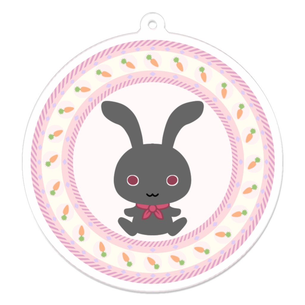 黒うさぎと人参【アクリルキーホルダー】