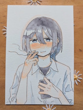 【ドローイング】紫煙#マオ
