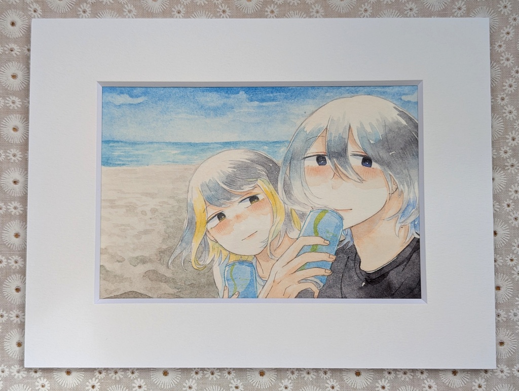 【原画/アートペーパーフレーム付】海辺