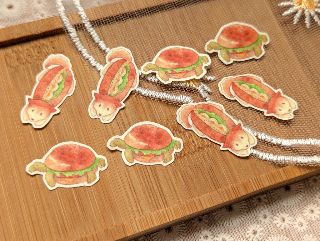 【シール】しばいぬサンドとかめバーガー