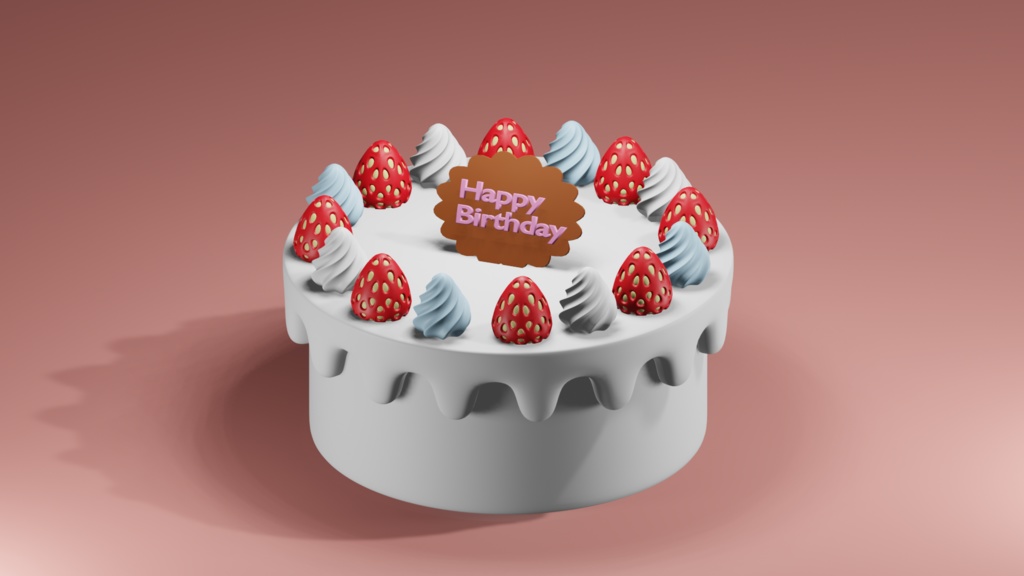 【３Dモデル】誕生日ケーキ