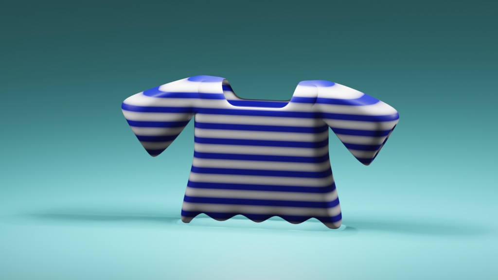 【３Dモデル】ボーダーTシャツ