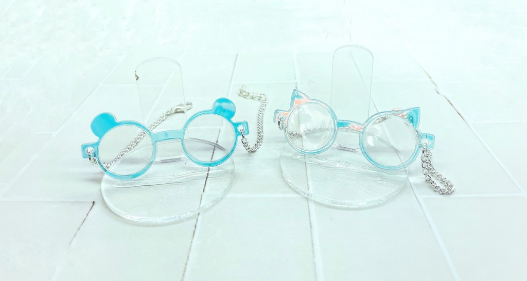 《10cmサイズぬい》ぬい用眼鏡 *オーロラフレーム あにまる*