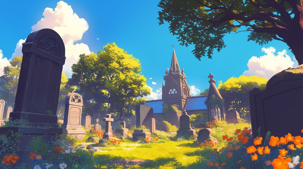 西洋墓地、セメタリー、グレイヴヤードな背景素材。12枚セット