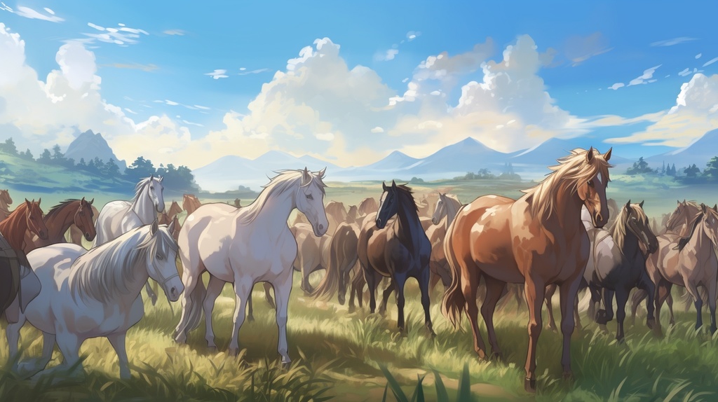 馬がいる草原１～４