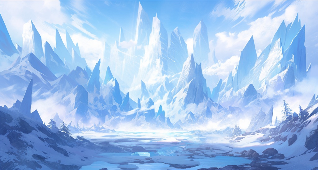 氷の大地、壁、フィールドな背景画像、背景素材１～７