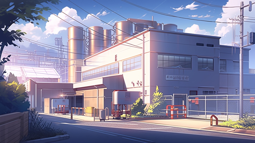 工場の外観の背景素材１～１０