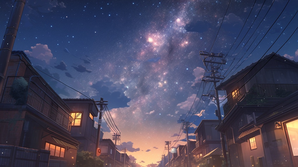 街、星空、夜空の背景素材1～12 - AIな背景素材屋 - BOOTH