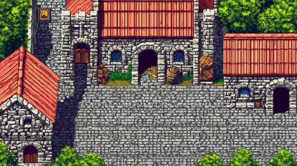 レトロゲームにありそうな街の背景素材。９枚セット