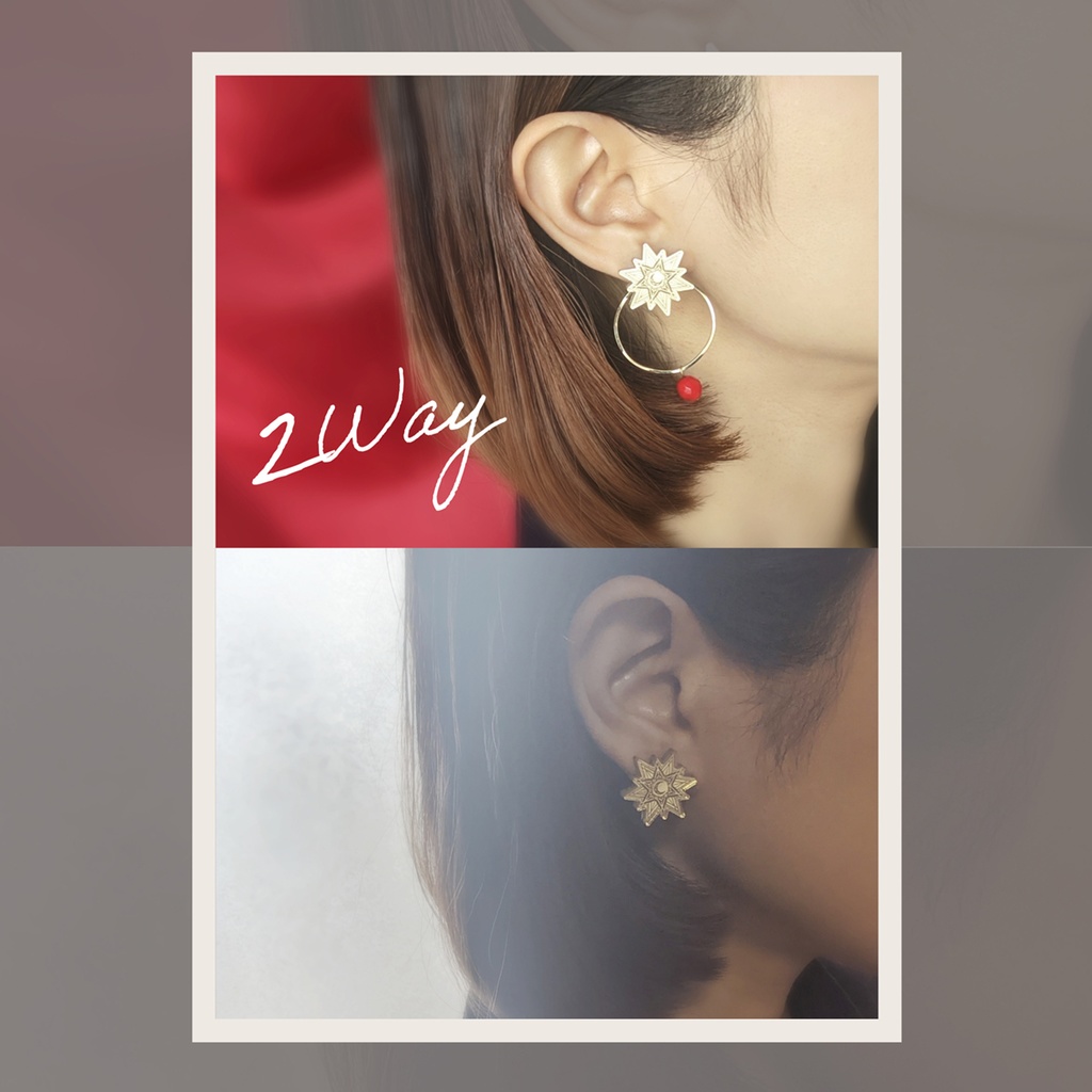 太陽と月のピアス