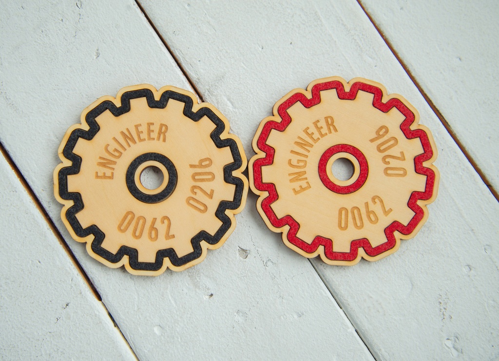 Woodギアコースター(ペア)