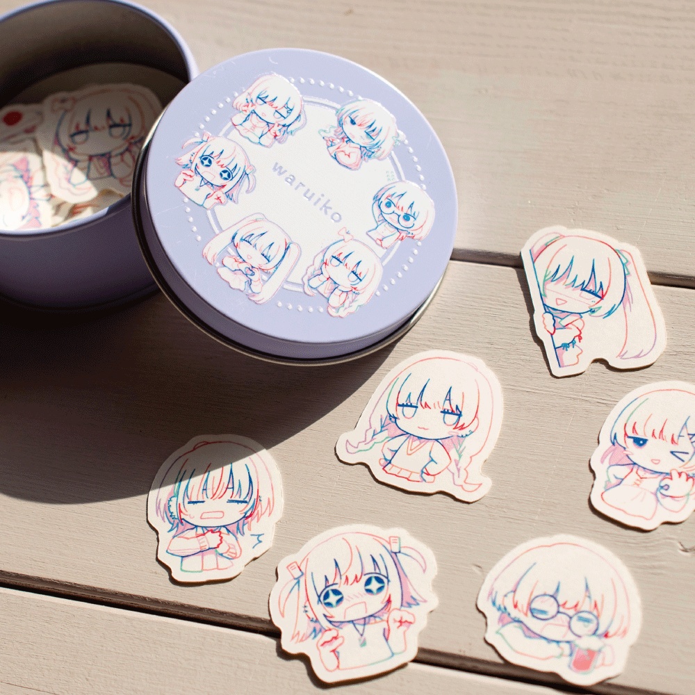 フレークシール入りラウンド缶