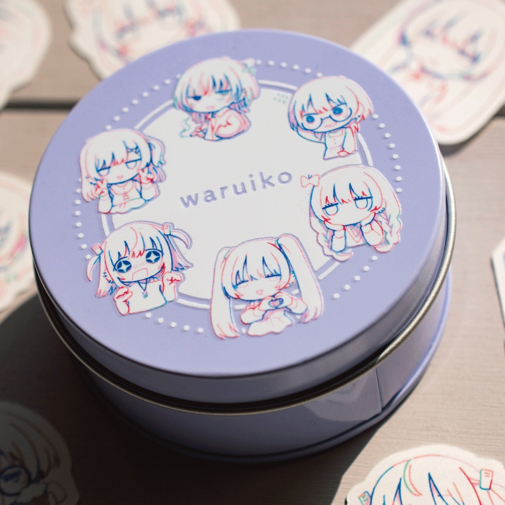 フレークシール入りラウンド缶