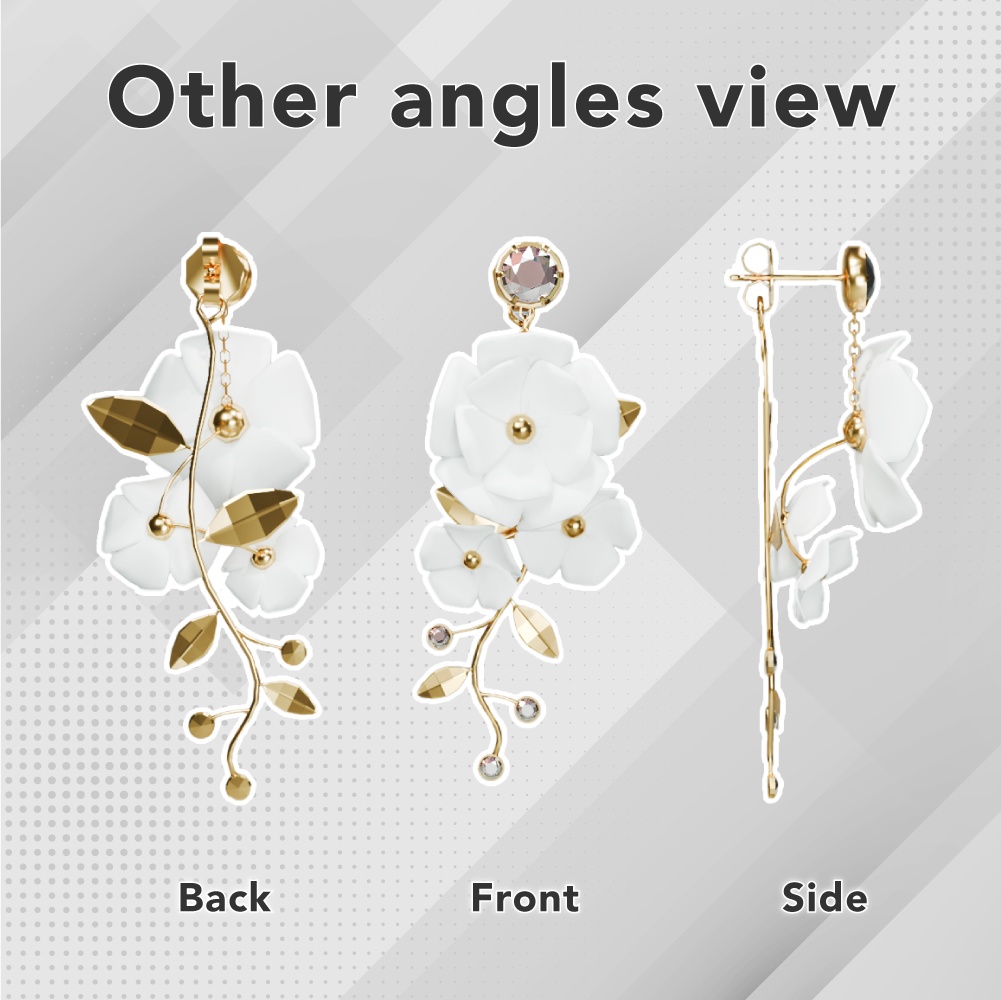 【MA対応】花びらがひらひら落ちるパーティクル付きピアス - Lirra flower piercing